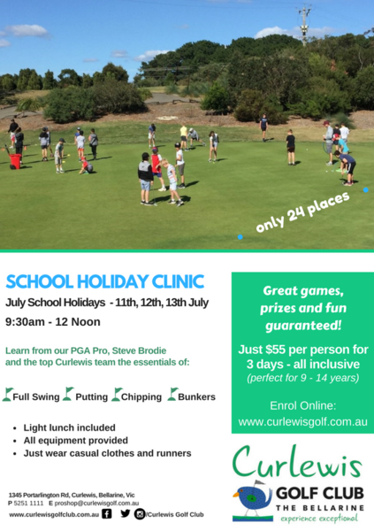 School Holiday Junior Golf Clinic